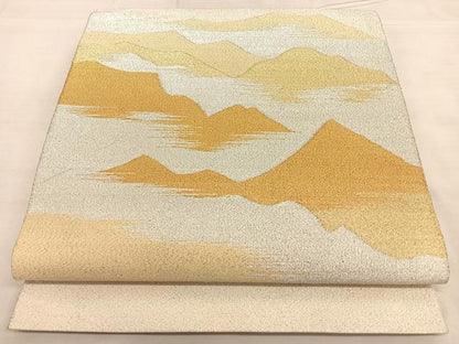 平和屋着物◎太鼓柄袋帯 綴れ 遠山文 金銀糸 正絹 逸品 BAAW7243qw