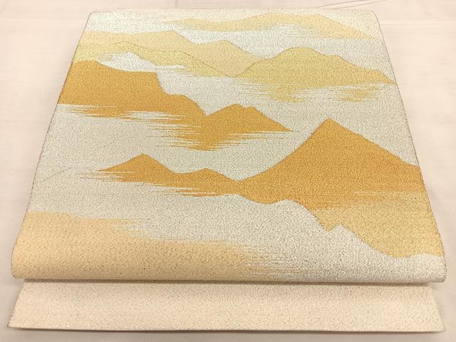 平和屋着物◎太鼓柄袋帯 綴れ 遠山文 金銀糸 正絹 逸品 BAAW7243qw