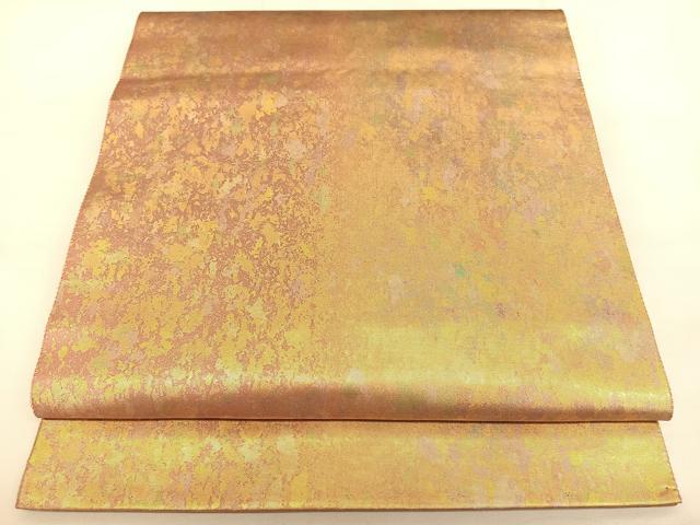 平和屋着物◎六通柄袋帯　霞文　陶漆箔　正絹　逸品　BAAW7254qw