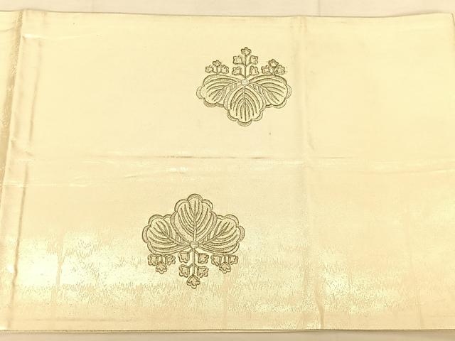 平和屋着物◎太鼓柄袋帯　総刺繍　五三桐　銀糸　引箔　正絹　逸品　BAAW7259qw