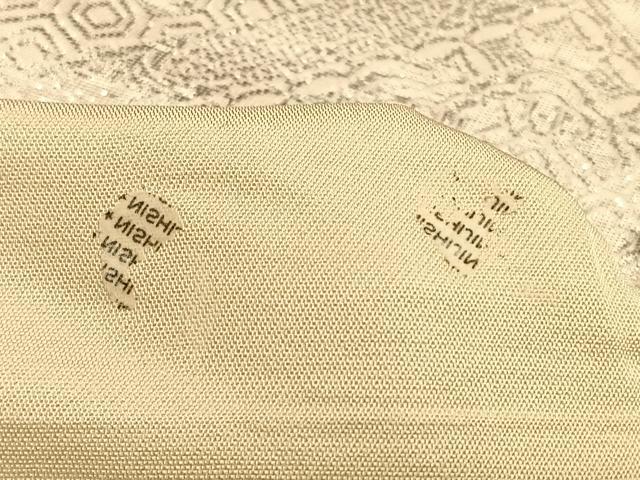平和屋着物◎全通柄袋帯 天井花文 銀糸 正絹 逸品 BAAW7263qw