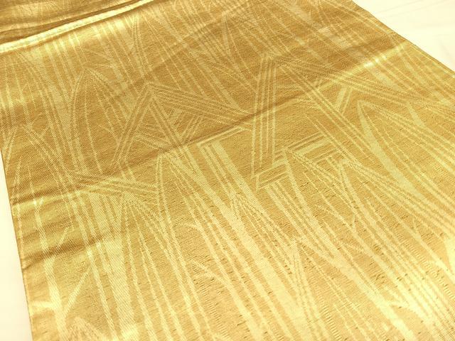 平和屋着物◎六通柄袋帯 樹林風景文 金糸 正絹 逸品 BAAW7264qw