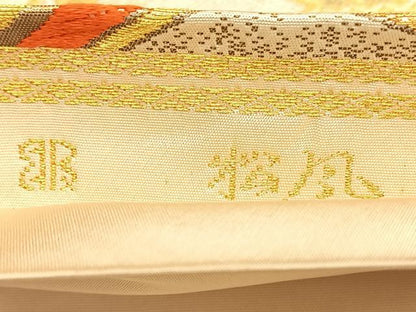 平和屋着物◎西陣 服部織物謹製 六通柄袋帯 唐織 芝草文 松風 金糸 正絹 逸品 BAAW7277qw