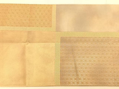 平和屋着物◎六通柄袋帯　唐織　麻の葉間道　正絹　逸品　BAAW7278qw