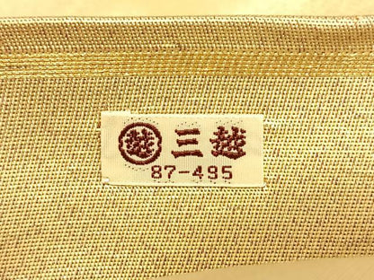 平和屋着物◎六通柄袋帯　唐織　遠山花鳥文　金銀糸　三越扱い　正絹　逸品　BAAW7283qw