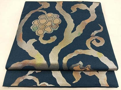 平和屋着物◎六通柄　本袋帯　花唐草文　金銀糸　正絹　逸品　BAAW7298qw