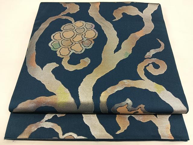 平和屋着物◎六通柄　本袋帯　花唐草文　金銀糸　正絹　逸品　BAAW7298qw