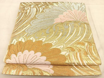 平和屋着物◎六通柄　本袋帯　唐織　浜松文　金銀糸　正絹　逸品　BAAW7304qw
