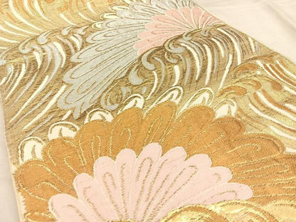 平和屋着物◎六通柄　本袋帯　唐織　浜松文　金銀糸　正絹　逸品　BAAW7304qw