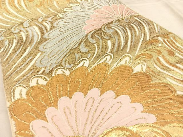 平和屋着物◎六通柄　本袋帯　唐織　浜松文　金銀糸　正絹　逸品　BAAW7304qw