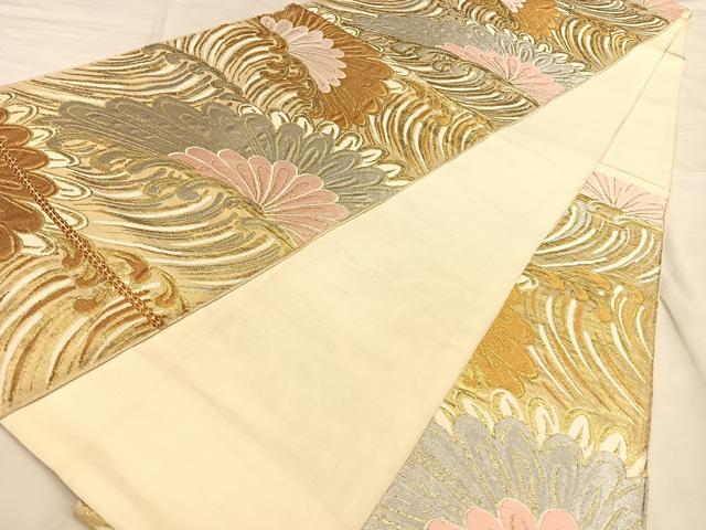 平和屋着物◎六通柄　本袋帯　唐織　浜松文　金銀糸　正絹　逸品　BAAW7304qw