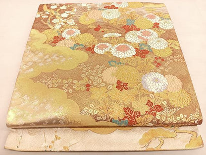 平和屋着物◎六通柄袋帯　唐織　蒔絵春秋　金銀糸　正絹　逸品　BAAW7310qw