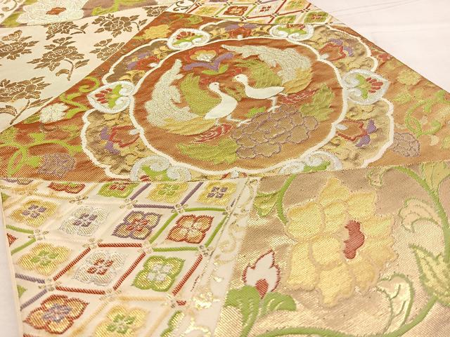 平和屋着物◎六通柄袋帯　花鳥唐草文　金銀糸　正絹　逸品　BAAW7317qw
