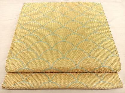 平和屋着物◎六通柄袋帯　唐織　青海波　金糸　正絹　逸品　BAAW7323qw