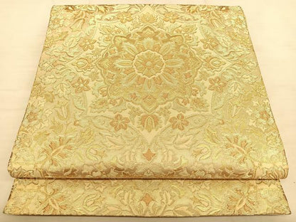 平和屋着物◎六通柄袋帯　唐織　正倉院花文　金糸　正絹　逸品　BAAW7335qw