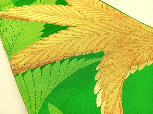 平和屋着物◎西陣　六通柄袋帯　唐織　舞葉文　金糸　証紙付き　正絹　逸品　BAAW7338qw