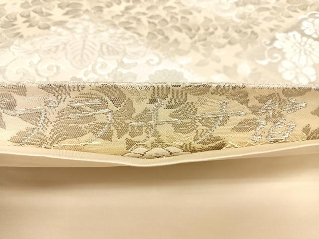 平和屋着物◎六通柄袋帯 花鳥菱文 プラチナ箔 正絹 逸品 BAAW7353qw