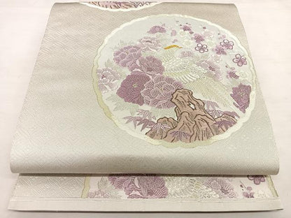 平和屋着物◎六通柄袋帯　唐織　花鳥丸文　金銀糸　正絹　逸品　BAAW7376qw