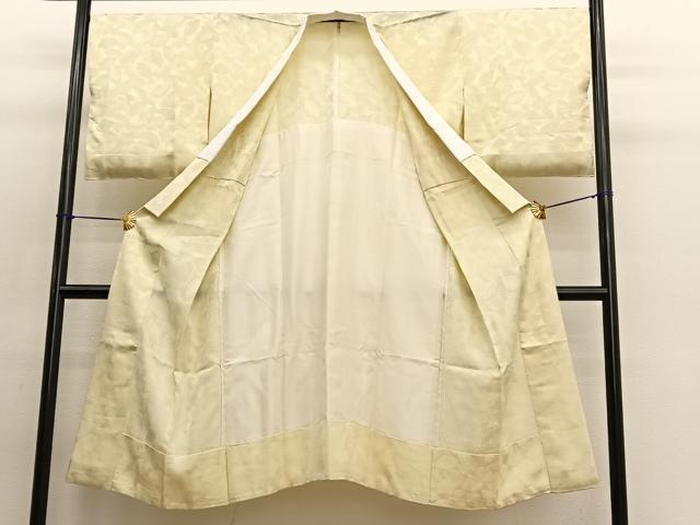 平和屋着物●長襦袢　無双仕立て　ふくれ織　檜扇地紋　砥粉色　鈴乃屋扱い　正絹　逸品　未使用　BAAW7450hv
