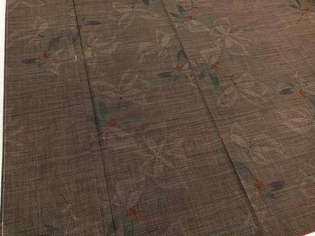 平和屋着物●本場大島紬　9マルキ　草花文　正絹　逸品　BAAW7541hv