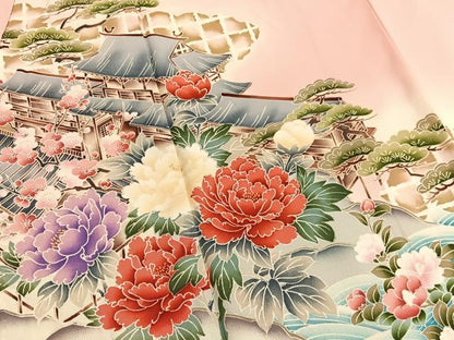 平和屋着物■豪華振袖　流水花文　暈し染め　金彩　正絹　逸品　BAAW7591hv