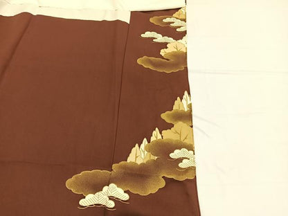 平和屋着物■豪華色留袖　駒刺繍　風景文　金彩　正絹　逸品　BAAW7595hv