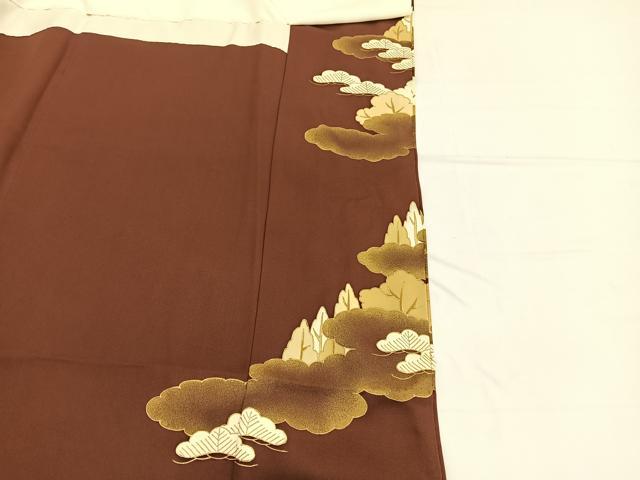 平和屋着物■豪華色留袖　駒刺繍　風景文　金彩　正絹　逸品　BAAW7595hv