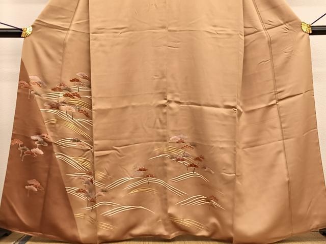 平和屋着物■訪問着 駒刺繍 浜松文 金彩 ますいわ扱い 正絹 逸品 BAAW7603hv