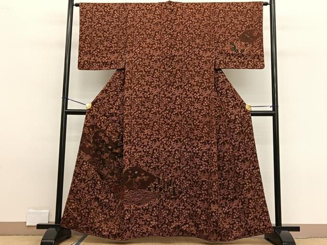 平和屋着物■訪問着　椿亀甲花文　正絹　逸品　未使用　BAAW7606hv