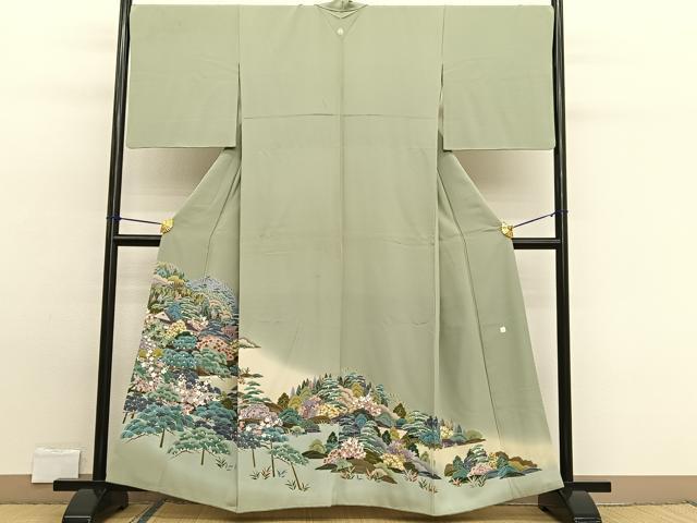平和屋着物■豪華色留袖　友禅　作家物　風景文　暈し染め　正絹　逸品　BAAW7609hv