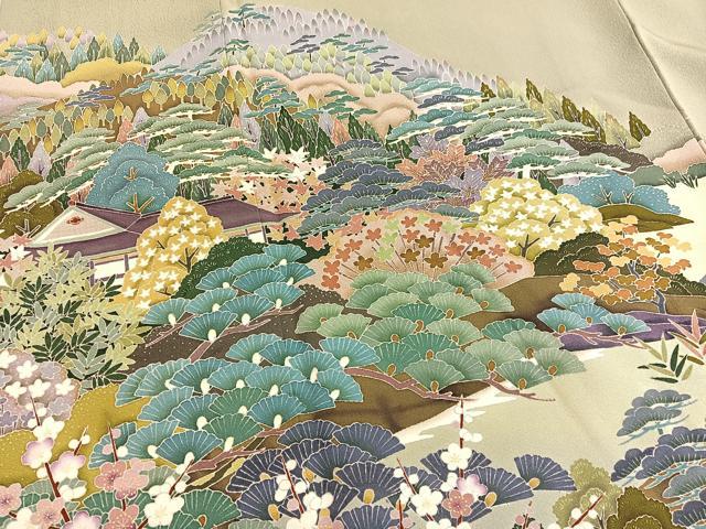 平和屋着物■豪華色留袖　友禅　作家物　風景文　暈し染め　正絹　逸品　BAAW7609hv