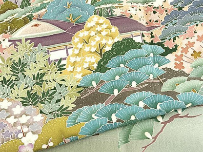 平和屋着物■豪華色留袖　友禅　作家物　風景文　暈し染め　正絹　逸品　BAAW7609hv