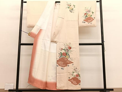 平和屋着物■訪問着　絞り　刺繍　花車文　正絹　逸品　BAAW7611hv