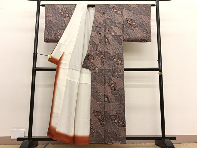 平和屋着物■上質な小紋 辻が花 絞り 金彩 正絹 逸品 BAAW7614hv