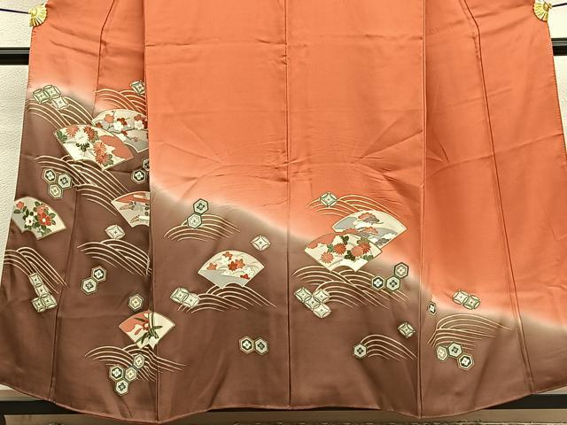 平和屋着物■訪問着　立波地紙花文　暈し染め　金彩　正絹　逸品　BAAW7622hv