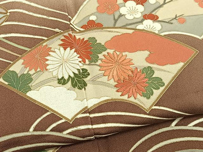 平和屋着物■訪問着　立波地紙花文　暈し染め　金彩　正絹　逸品　BAAW7622hv