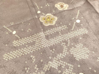 平和屋着物■訪問着 絞り 刺繍 エ霞梅文 金彩 正絹 逸品 BAAW7624hv