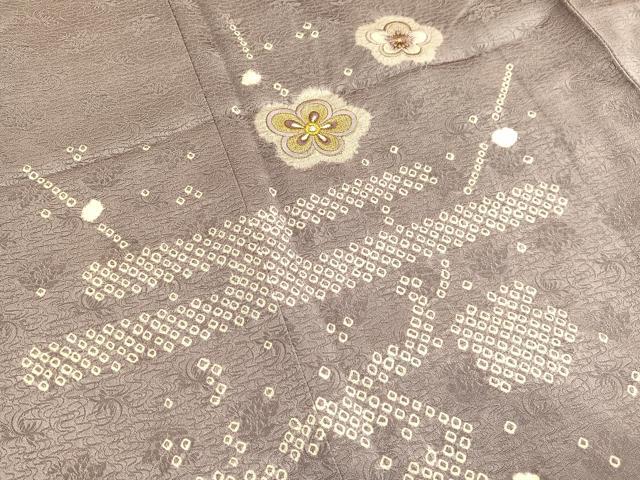 平和屋着物■訪問着 絞り 刺繍 エ霞梅文 金彩 正絹 逸品 BAAW7624hv