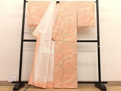 平和屋着物■上質な小紋　総絞り　幾何学文様　正絹　逸品　BAAW7629hv