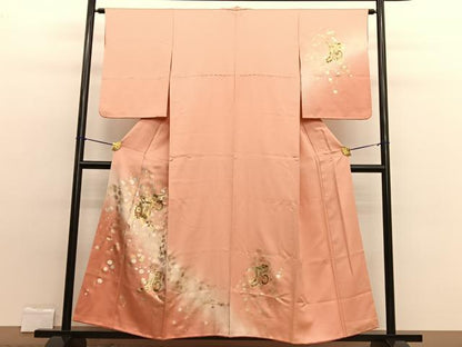 平和屋着物■訪問着　御所車花文　暈し染め　金銀彩　正絹　逸品　BAAW7630hv