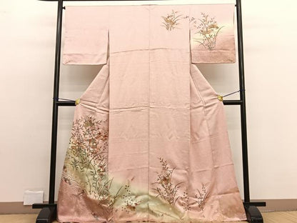 平和屋着物■訪問着 地紙花文 たたき染め 金彩 正絹 逸品 BAAW7631hv
