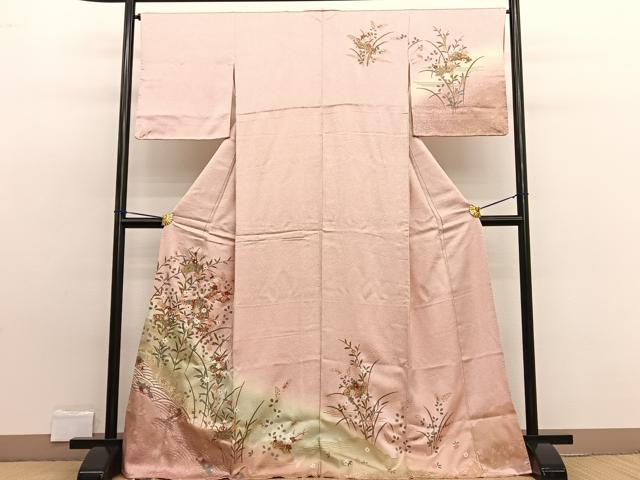 平和屋着物■訪問着 地紙花文 たたき染め 金彩 正絹 逸品 BAAW7631hv