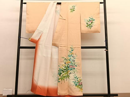 平和屋着物■訪問着　友禅　枝花文　暈し染め　そごう扱い　正絹　逸品　未使用　BAAW7634hv