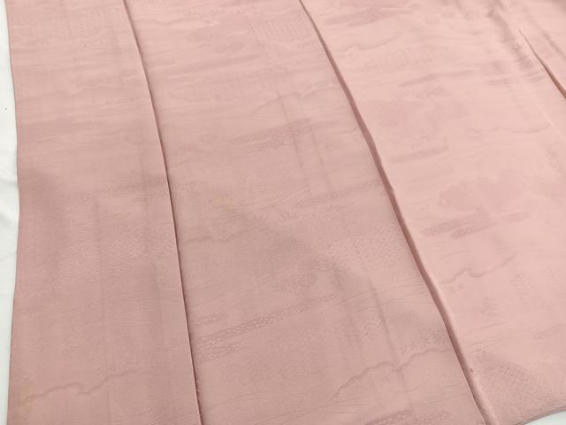 平和屋着物■上質な色無地　雲取り有職地紋　ときがら茶色　正絹　逸品　BAAW7642hv