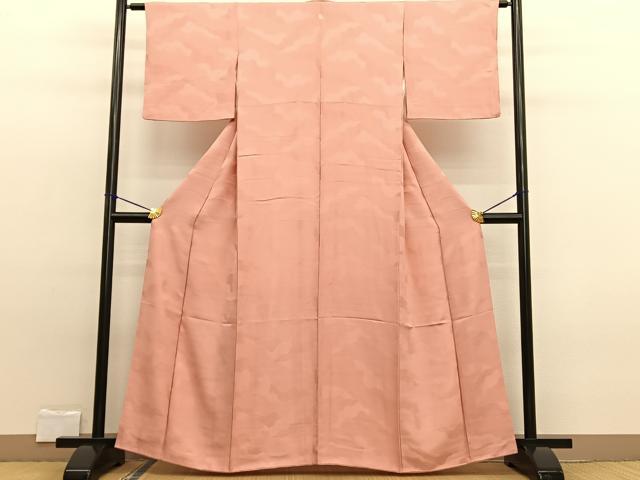 平和屋着物■上質な色無地　道長地紋　深支子色　正絹　逸品　BAAW7645hv