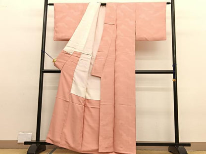 平和屋着物■上質な色無地　道長地紋　深支子色　正絹　逸品　BAAW7645hv
