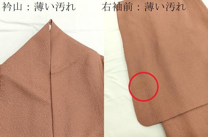 平和屋着物■本草木染作家 瑞寶 色無地 紋意匠 纁色 正絹 逸品 BAAW7647hv