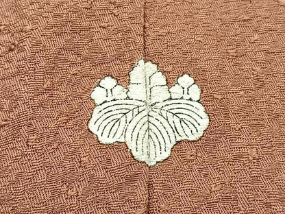 平和屋着物■本草木染作家 瑞寶 色無地 紋意匠 纁色 正絹 逸品 BAAW7647hv