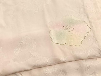 平和屋着物■長襦袢　無双仕立て　ふくれ織　辻が花　金彩　正絹　逸品　BAAW7657hv