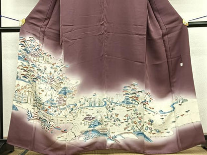 平和屋着物■友禅作家の巨匠　浅井青仁　色留袖　刺繍　松竹梅　御所解文　暈し染め　金彩　正絹　逸品　BAAW7660hv